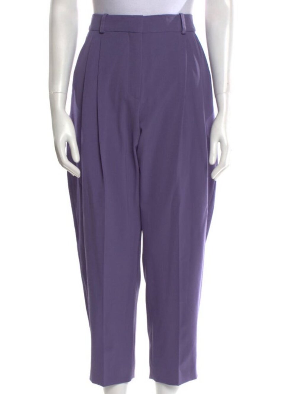 Stella McCartney pleated crop wool trousers purple--NEW--prof. hemmed--IT40
